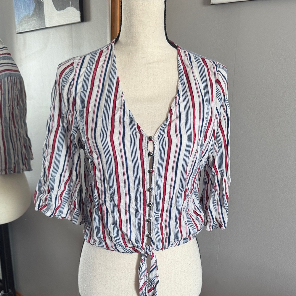URBAN Romantics Striped Button-Down‎ Blouse